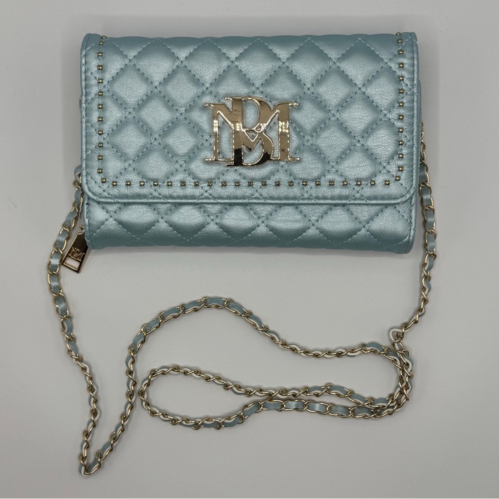 Badgley Mischka Blue Quilted Crossbody Bag